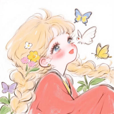 小清新头像，萌妹，甜妹，猫，花❀蝴蝶