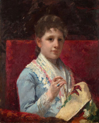 《Mary Ellison Embroidering_玛丽·埃里森刺绣》