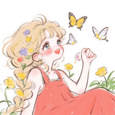 小清新头像，萌妹，甜妹，猫，花❀蝴蝶