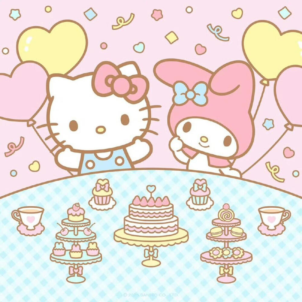 可爱三丽鸥HelloKitty和美乐蒂
