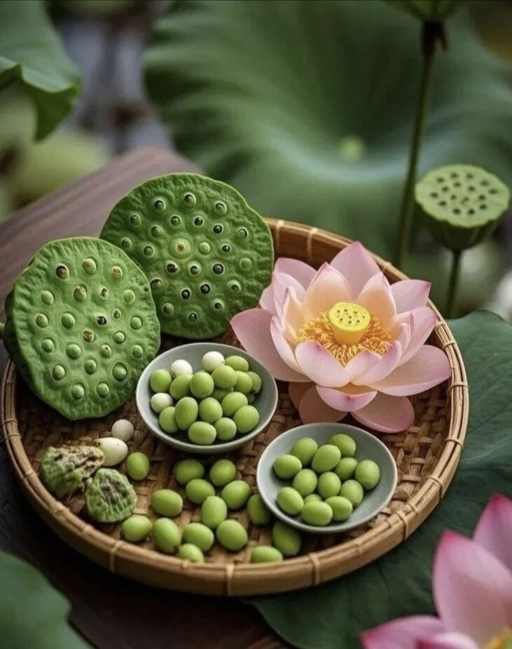 荷叶翩翩遮炎阳，细品茶香伴蝉声。
遁入荷塘幽深处，半日闲逸做仙乡。