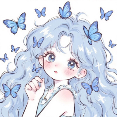 小清新头像，萌妹，甜妹，猫，花❀蝴蝶