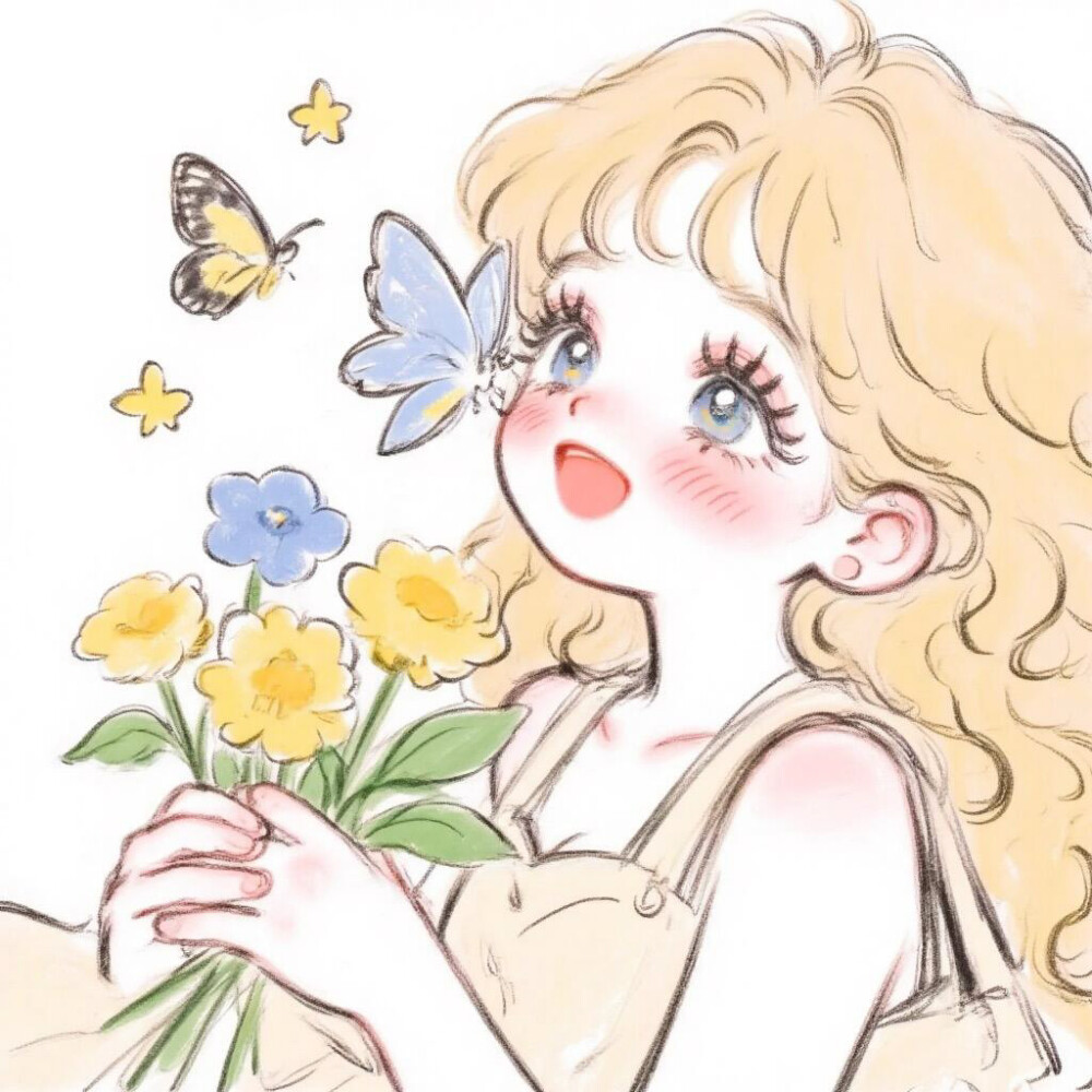 小清新头像，萌妹，甜妹，猫，花❀蝴蝶