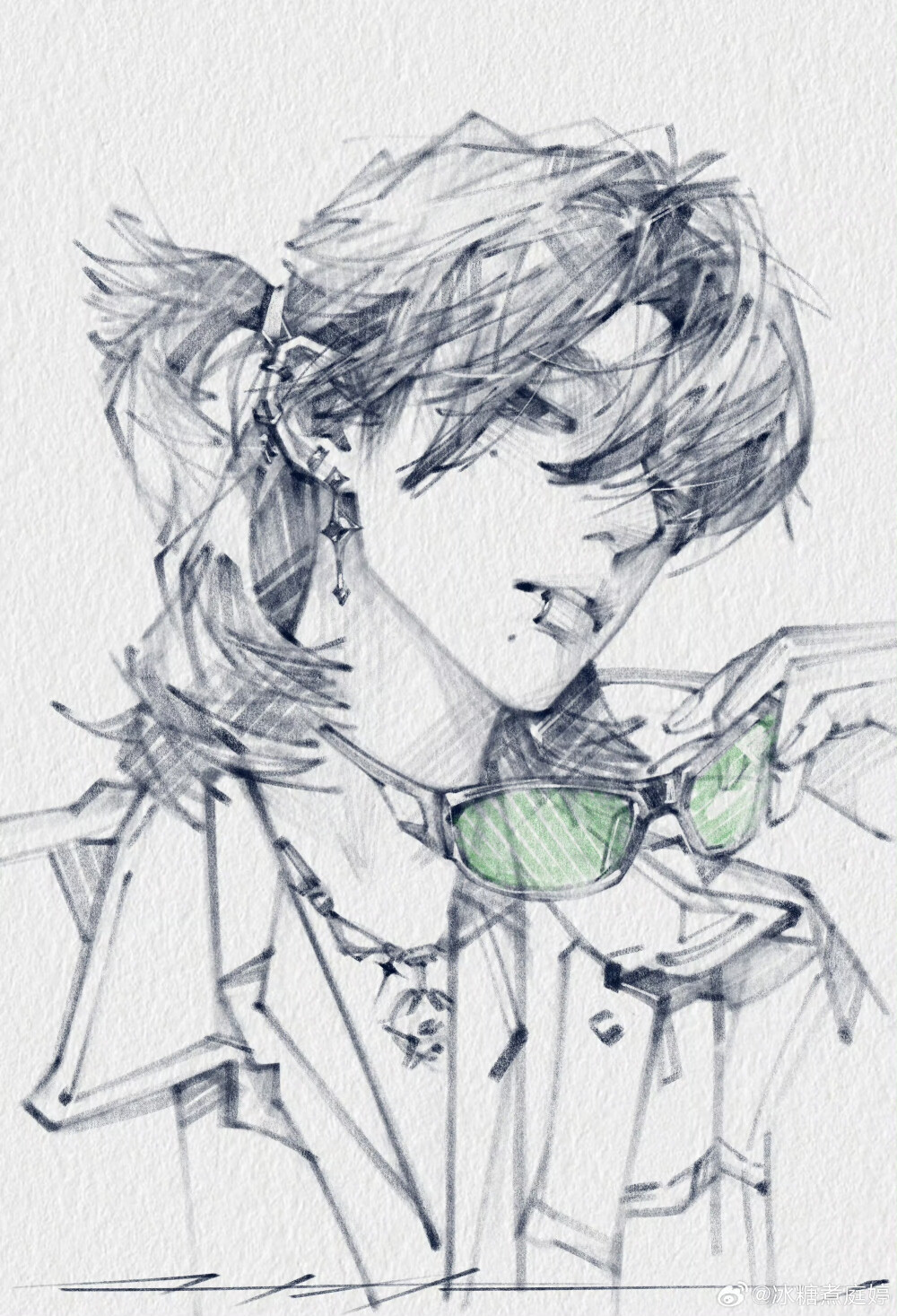 人物插画绘画线稿黑白手绘头像素描临摹细节几何素材风格个性
@冰糖煮庭婷