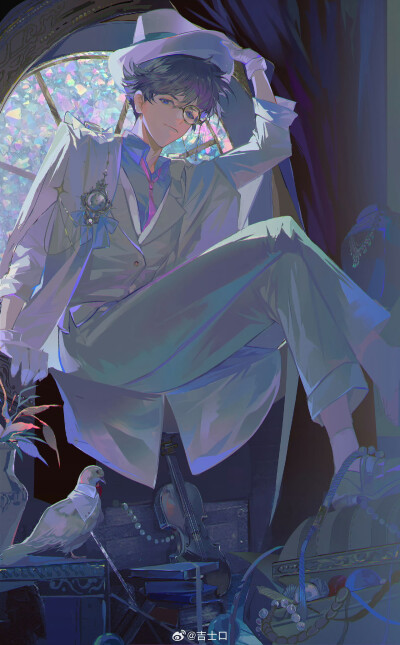 名侦探柯南人物插画绘画线稿黑白手绘头像素描临摹细节几何素材风格个性
@吉士口