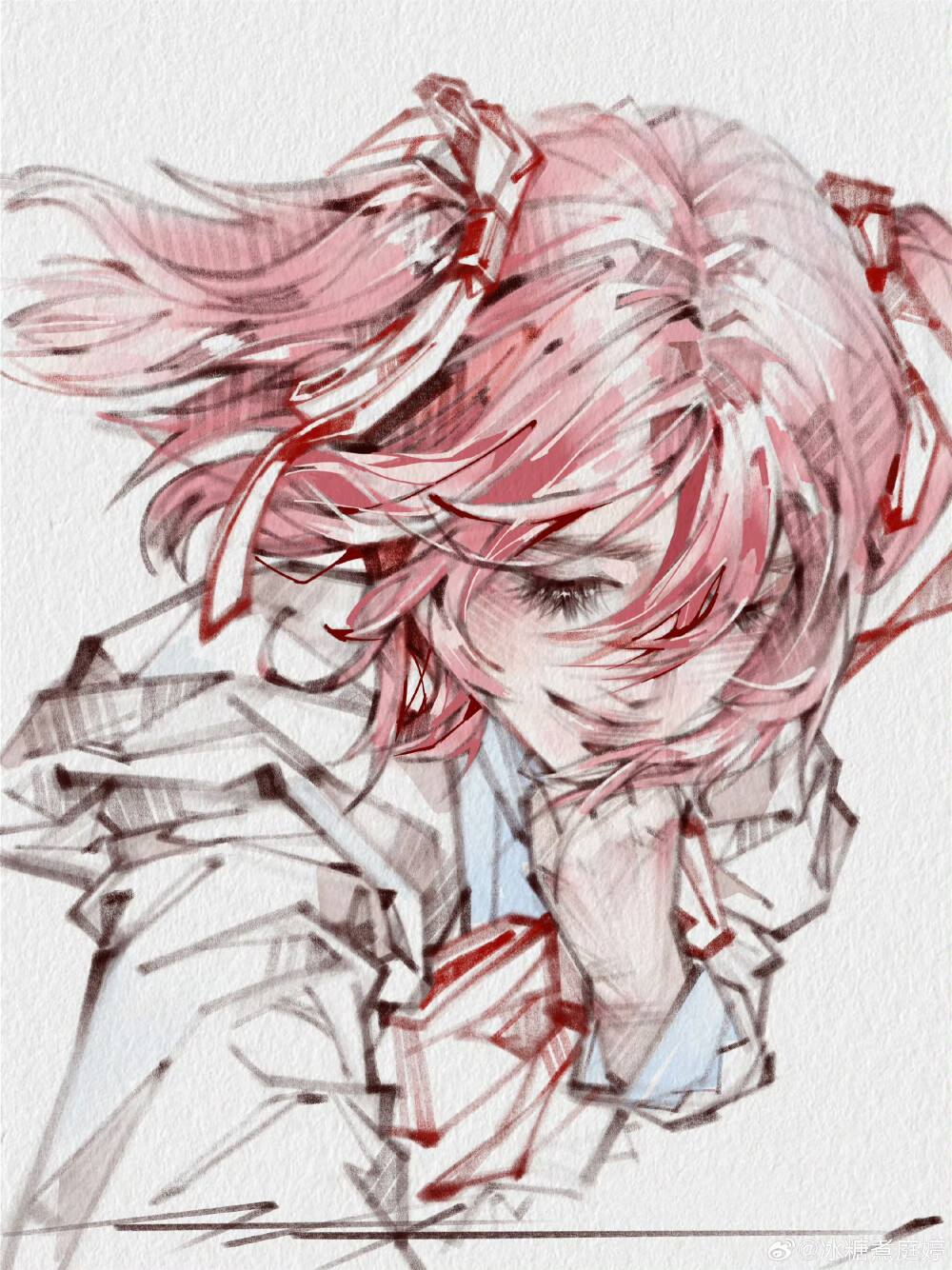 人物插画绘画线稿黑白手绘头像素描临摹细节几何素材风格个性
@冰糖煮庭婷