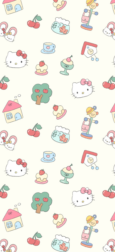 Hello Kitty可爱少女心平铺壁纸
画师：isyoo