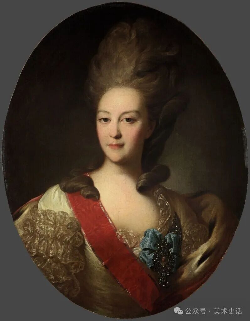 罗科托夫 《公爵夫人奥尔洛娃肖像》 1779年 73×56.3厘米 布面油画 画中人奥尔洛娃（Орлова, Екатерина Николаевна, 1758—1781年）是宫廷贵妇，她的丈夫奥尔洛夫公爵（Орлов, Григорий Григорьевич, 1734—1783年）是俄罗斯陆军高级将领，叶卡捷琳娜女皇二世的宠臣。