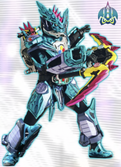 假面骑士狂飚，绝命剑斗X。卡控雀形弓。《假面骑士艾克赛德 三部曲 额外结局3 假面骑士幻梦对决的狂飙》。(侵权删)