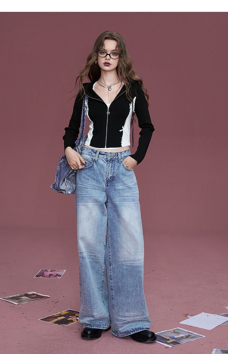 黑白拼接 甜酷修身外套