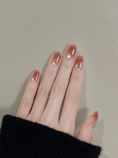 美甲 秋冬 咖棕