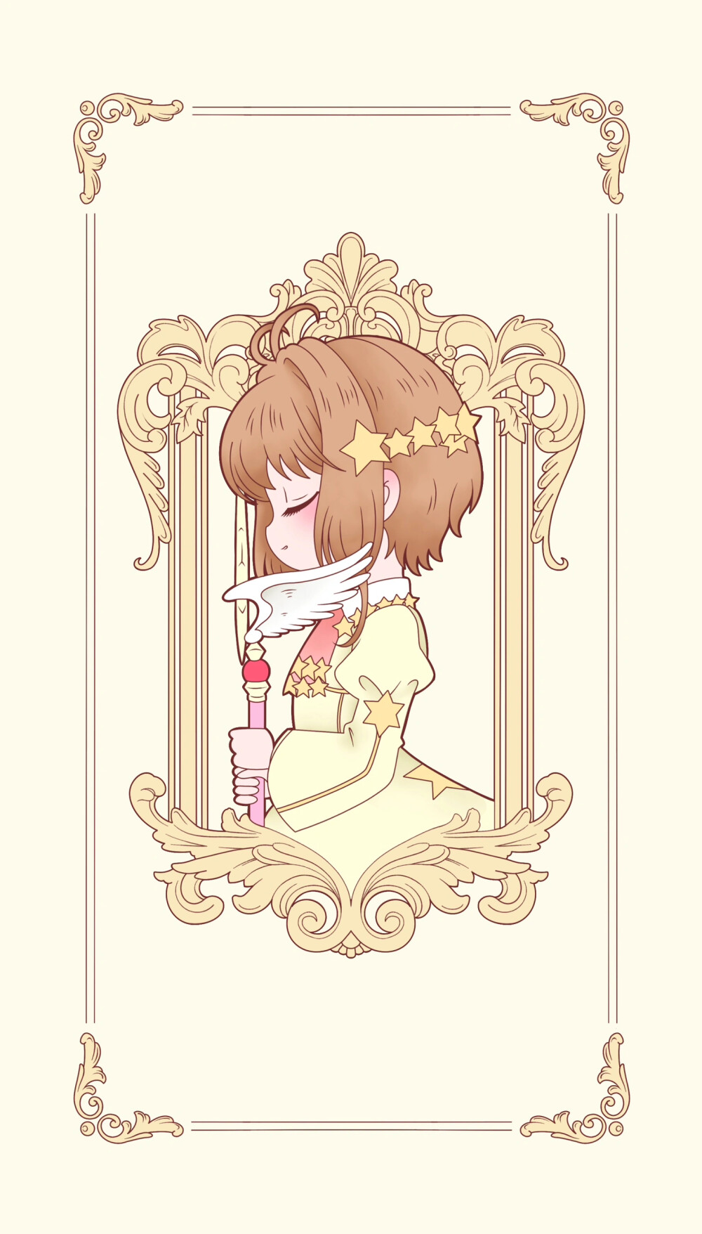 魔卡少女樱壁纸，可爱唯美的侧颜
画师@百事都可乐-_- 