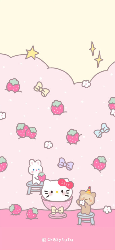 HelloKitty梦幻粉色手机套图壁纸
画师@_crazytutu 