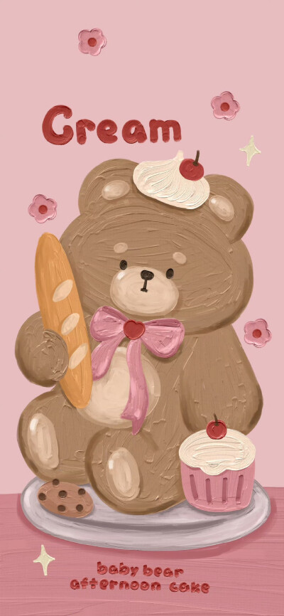 油画复古卡通小动物壁纸