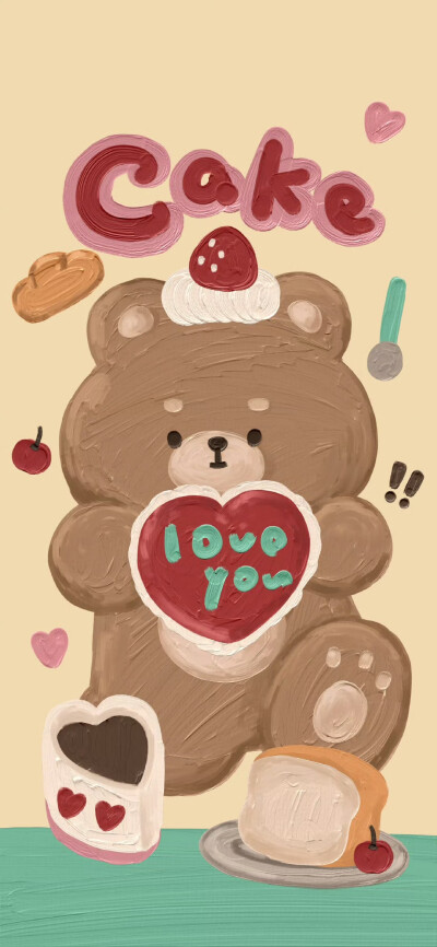 油画复古卡通小动物壁纸