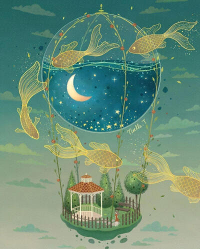 梦幻童话风格月亮相关插画
原画师noelle.illustration