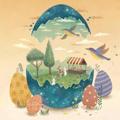 梦幻童话风格月亮相关插画
原画师noelle.illustration