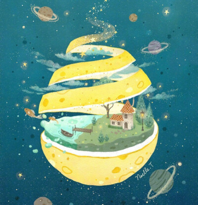 梦幻童话风格月亮相关插画
原画师noelle.illustration