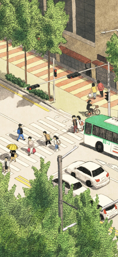 动漫场景壁纸，插画壁纸