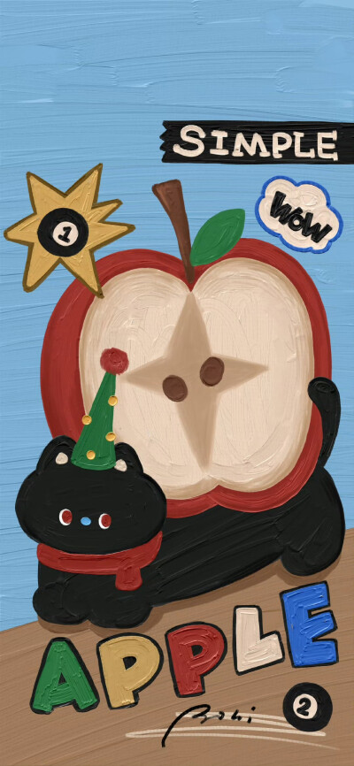 冬季复古元素插画壁纸