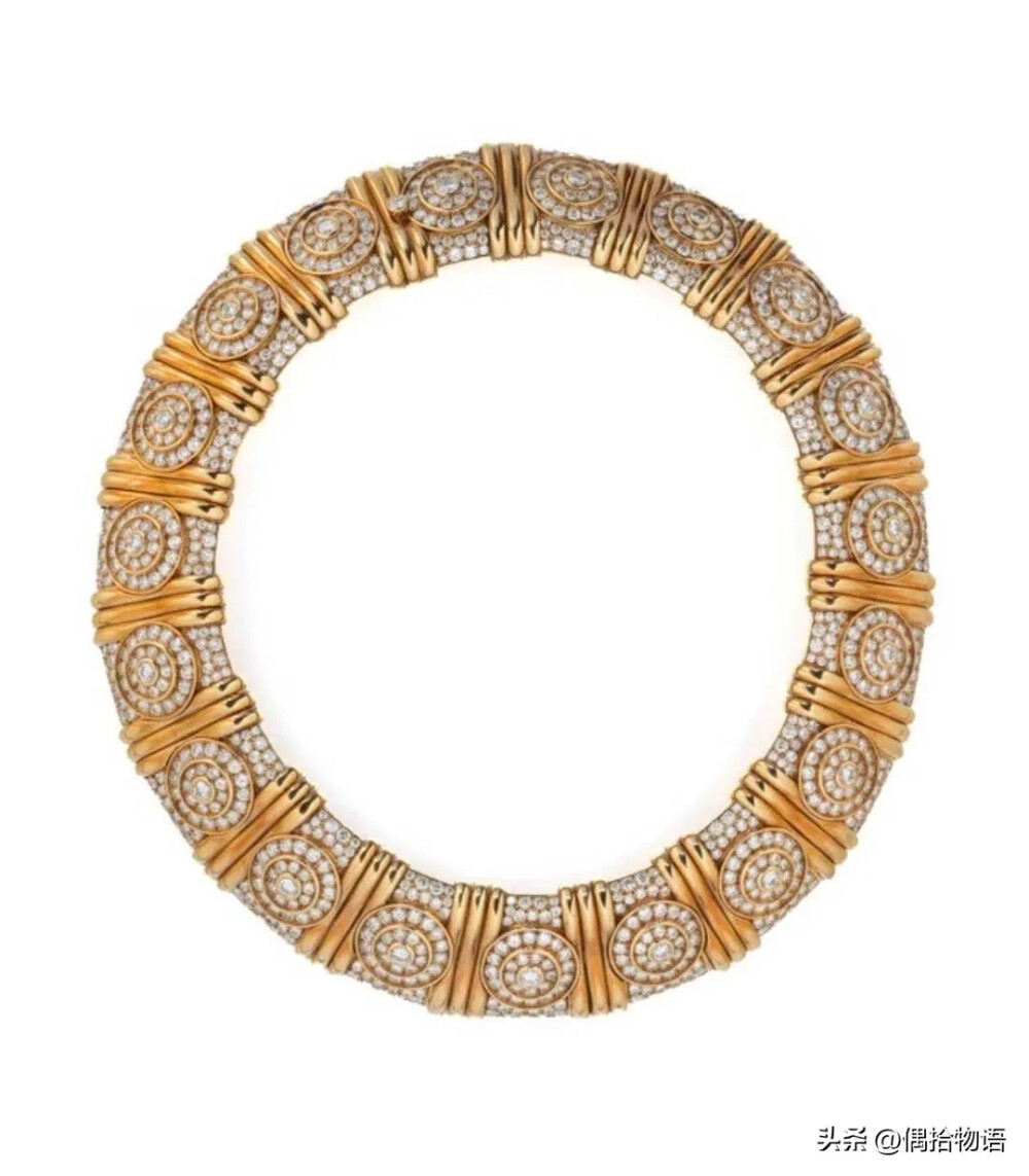 宝格丽icon（BVLGARI）黄金钻石项圈，印记：BVLGARI 750，BVLGARI 1988 750（意大利icon印记），SB（英国icon印记