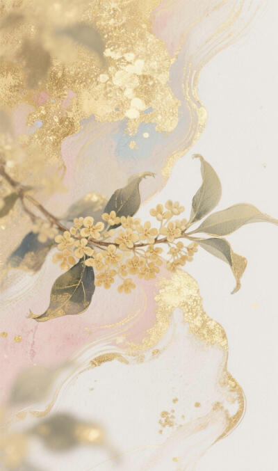 桂花没骨画壁纸