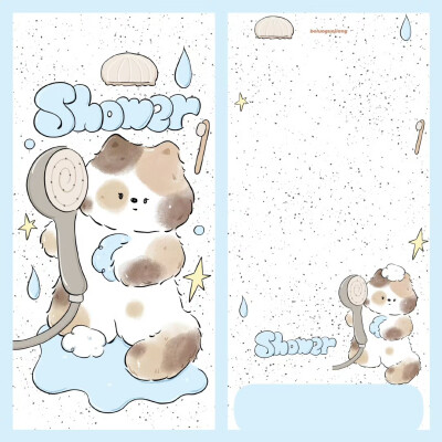 淋浴洗澡猫咪壁纸+套图