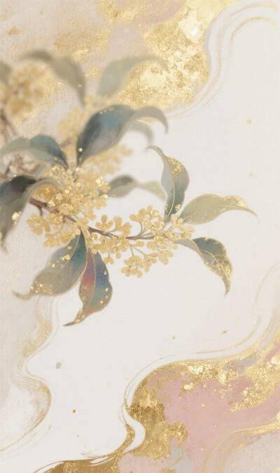 桂花没骨画壁纸