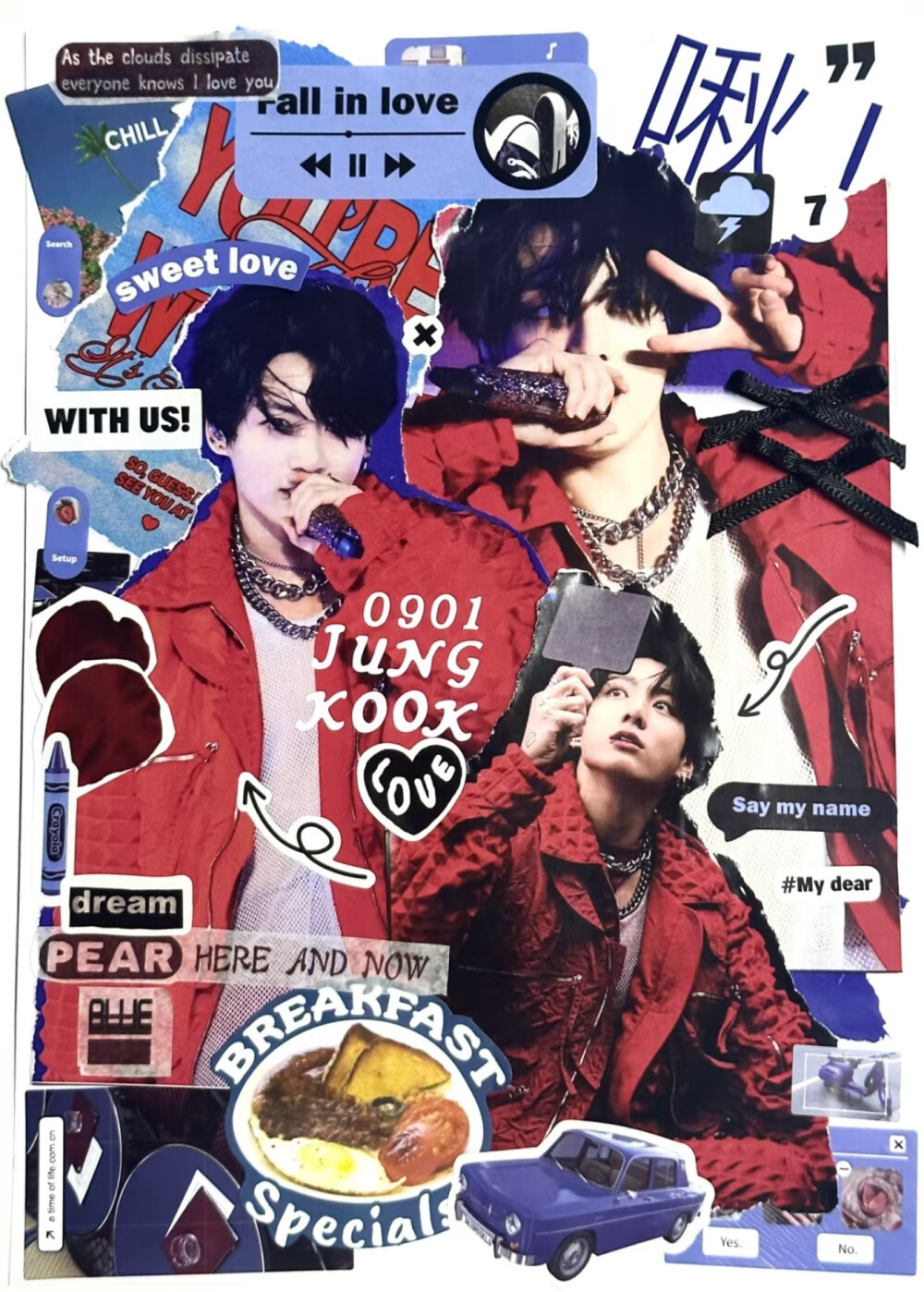 KPOP壁纸第55弹（田柾国拼贴壁纸）
“当我第一次见到你时我的心是怎样波动”