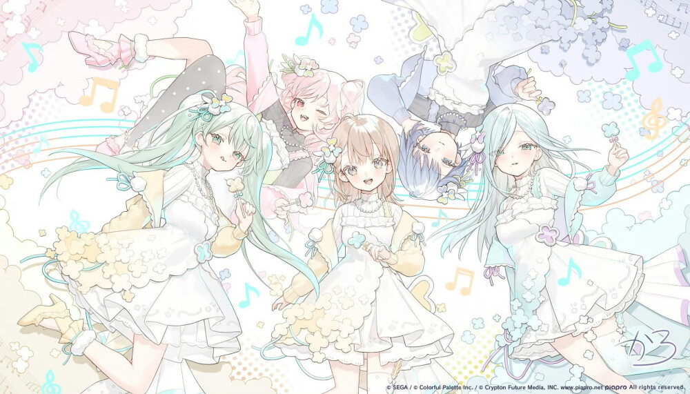 来源@Project_SEKAI搬运
世界计划5周年纪念插画
由夏炉（x@karohroka）负责绘制