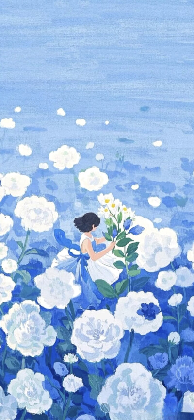 简约梦幻蓝色系聊天背景壁纸锁屏，来自网络侵删，(个人很喜欢1/2