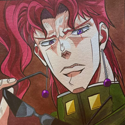 花京院 | 马克笔手绘，视频在：快手，抖音，B站，小红书等：画查亚琳儿