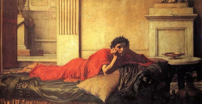 ▲  油画《尼禄弑母以后》（1878）
英国新古典主义画家沃特豪斯（J. W. Waterhouse，1849-1917）作
私人收藏
