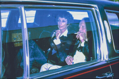 Audrry and Hsr agent Kurt Frings photographed in New York in 1976, slide from my collection