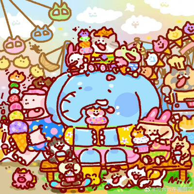 阿六六在画图了