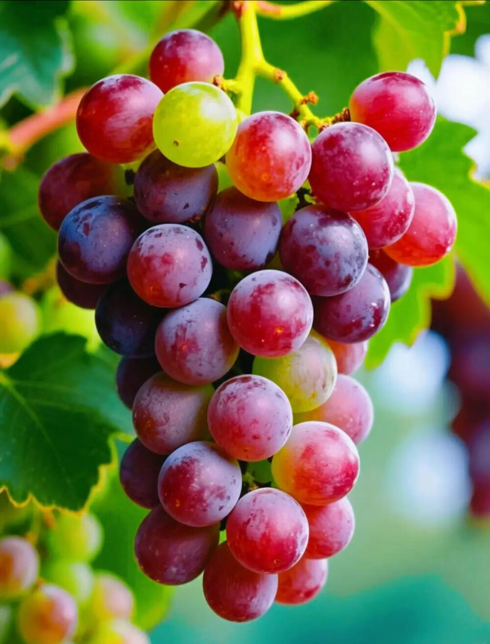 走进葡萄园就被治愈了，阳光穿过叶隙洒在紫莹莹的串儿上，连风都带着成熟的果香。