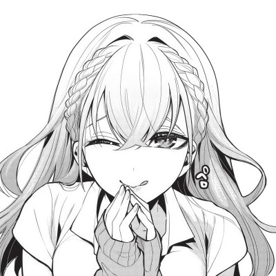 黑白漫画/女生头像