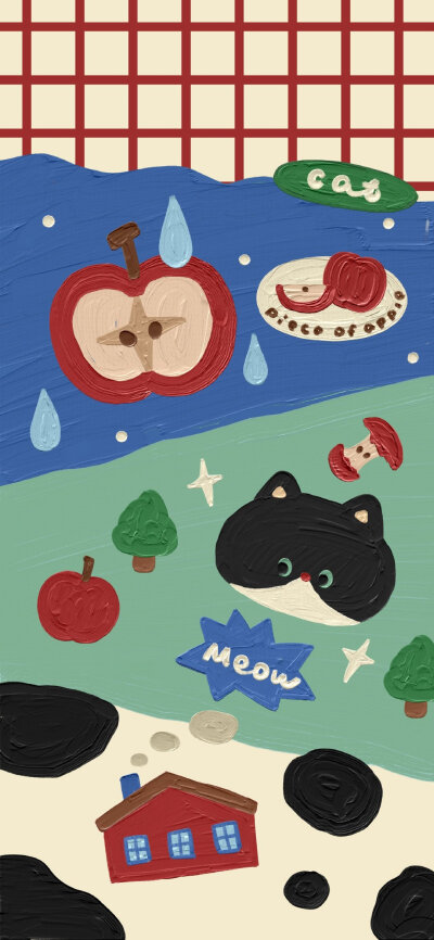 油画涂鸦插画壁纸