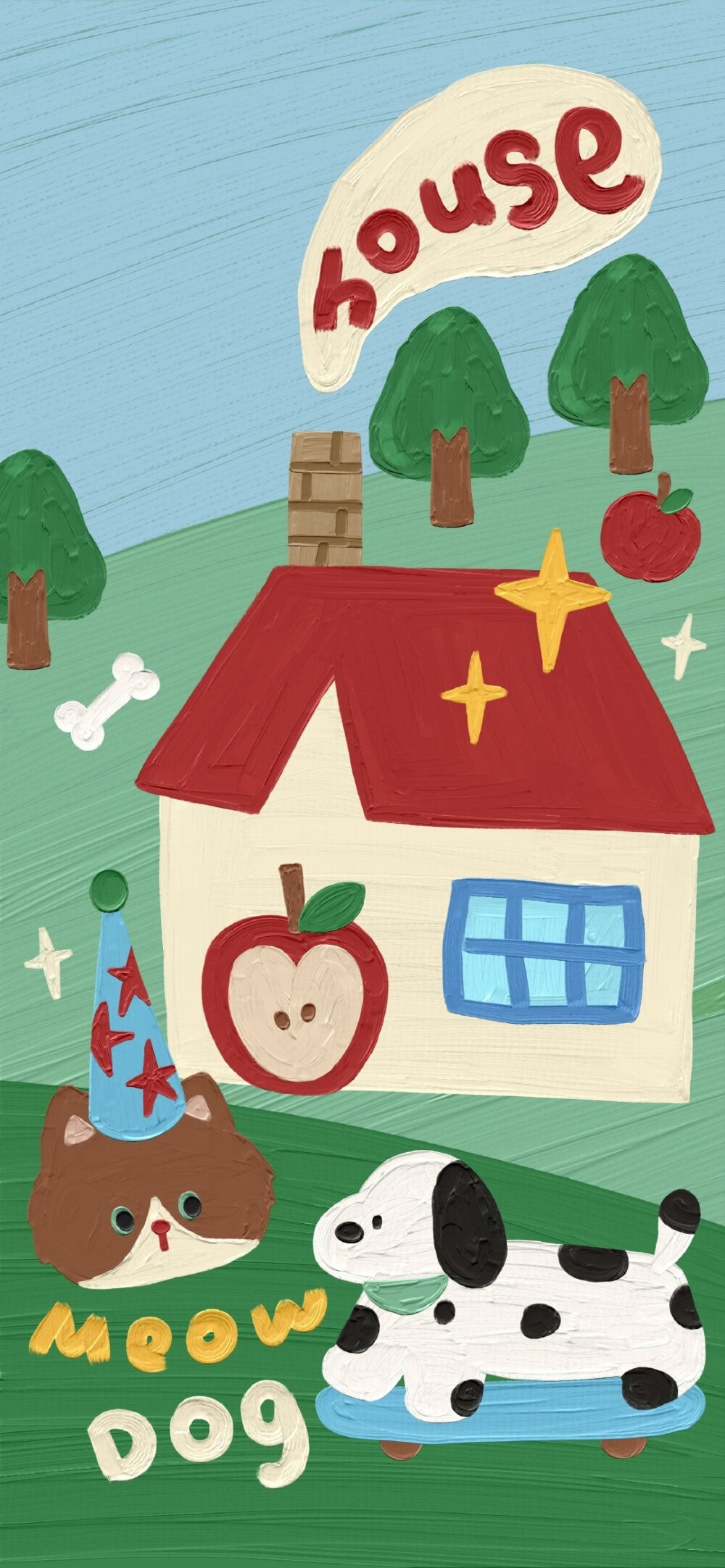 油画涂鸦插画壁纸