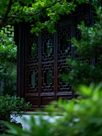 误入溪亭，见竹隐亭，灯影摇曳～