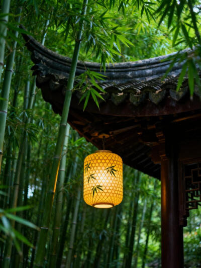 竹影婆娑，光影交错