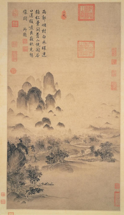 北宋 《溪山秋色图》 宋徽宗 赵佶绘台北故宫博物院藏