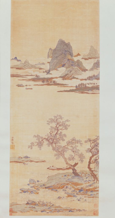 南宋 《青碧山水图》 缂丝 沈子蕃北京故宫博物院藏