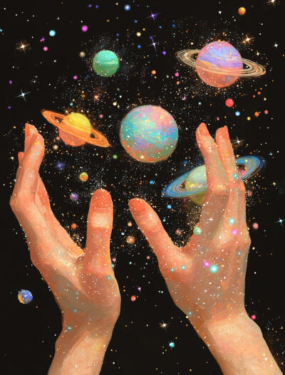 手里的宇宙星球