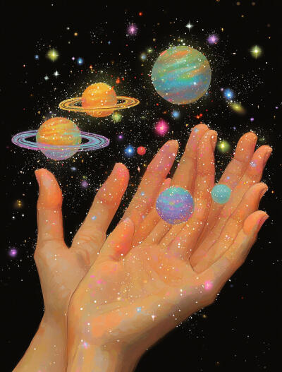 手里的宇宙星球