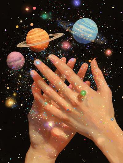 手里的宇宙星球