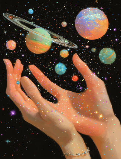 手里的宇宙星球
