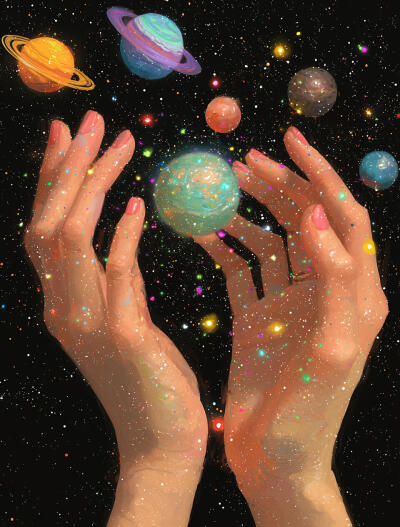 手里的宇宙星球