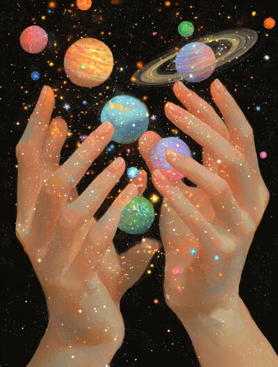 手里的宇宙星球