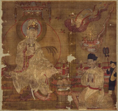 白衣观音像页，五代，敦煌遗画，故宫博物院藏